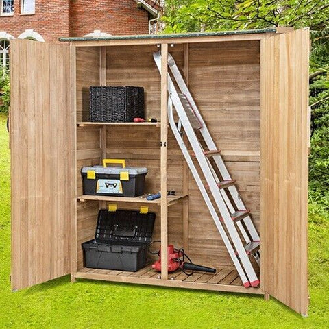 Dual-Door Lockable Waterproof Outdoor Shed