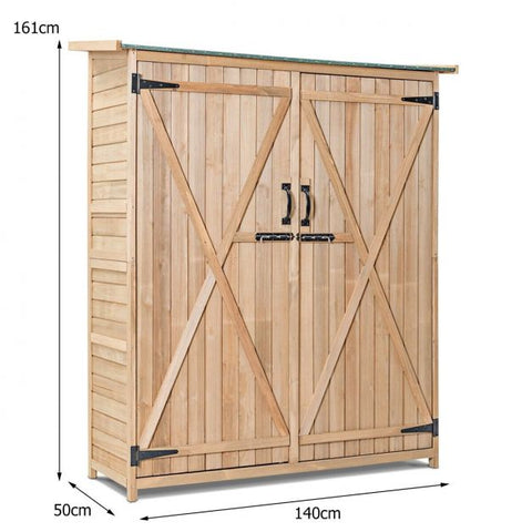 Dual-Door Lockable Waterproof Outdoor Shed