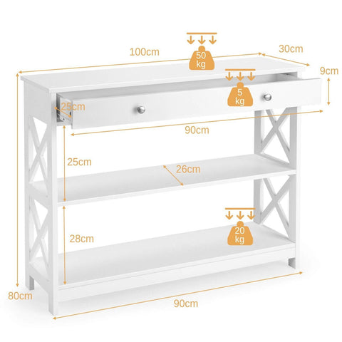 Stylish Multi-Purpose Entryway Console Table with Storage Drawer and Shelf