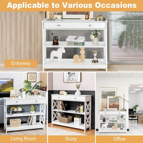 Stylish Multi-Purpose Entryway Console Table with Storage Drawer and Shelf