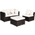 Garden Wicker Conversation Furniture Set with soft cushions and pillow in White