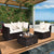 Garden Wicker Conversation Furniture Set with soft cushions and pillow in White