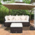 Garden Wicker Conversation Furniture Set with soft cushions and pillow in White