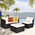 Garden Wicker Conversation Furniture Set with soft cushions and pillow in White