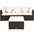 Garden Wicker Conversation Furniture Set with soft cushions and pillow in White