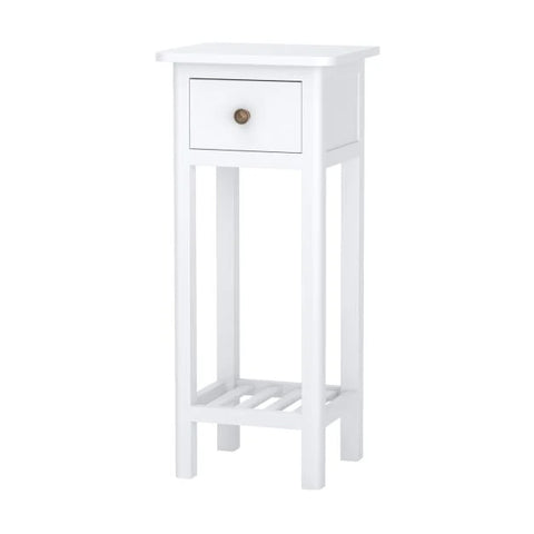 Elegant and Compact Side Table with Ample Storage and Vintage Design
