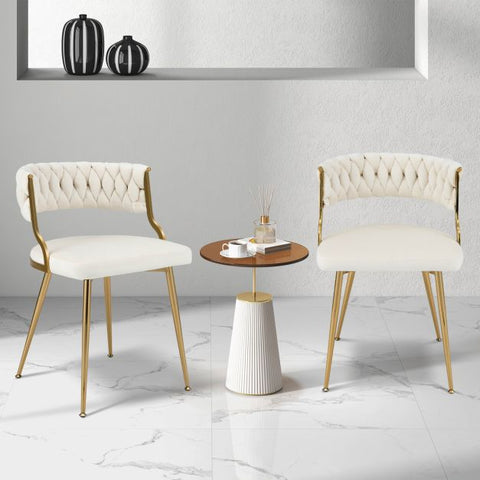 Velvet Dining Chairs - Gold Legs (set of 2)