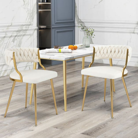 Velvet Dining Chairs - Gold Legs (set of 2)