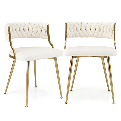 Velvet Dining Chairs - Gold Legs (set of 2)
