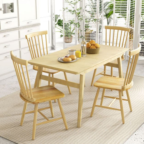 Wooden Set of 2 Dining Chairs with High Backrest