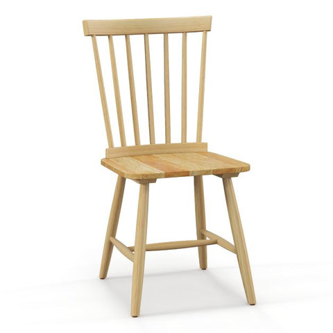 Wooden Set of 2 Dining Chairs with High Backrest