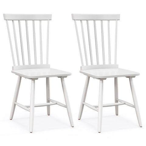 Wooden Set of 2 Dining Chairs with High Backrest