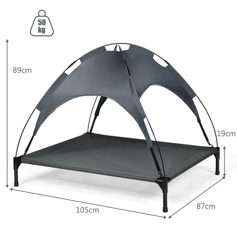 Elevated Pet Bed with Detachable Canopy