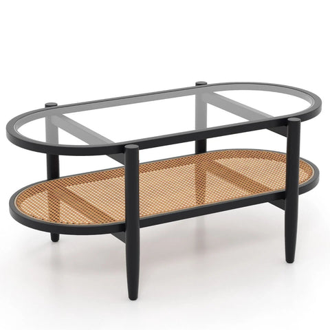 Practical and Versatile Acacia Coffee Table with Storage Shelf