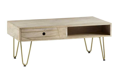 Mayfair Coffee Table With Drawer and Shelf Front and Back
