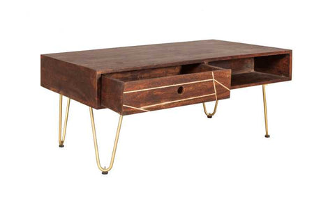Mayfair Coffee Table With Drawer and Shelf Front and Back