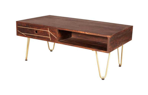 Mayfair Coffee Table With Drawer and Shelf Front and Back