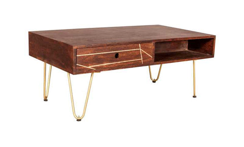 Mayfair Coffee Table With Drawer and Shelf Front and Back