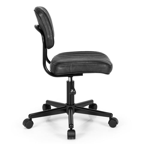 Adjustable Armless Chair with 360 Degree Rotating Seat Ergonomic Backrest