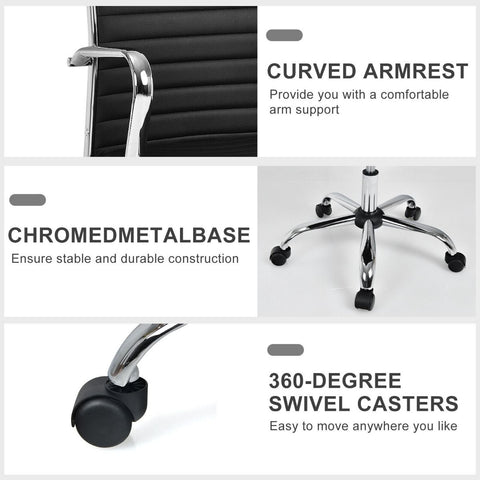 Premium Height-Adjustable Executive Office Chair with Ergonomic Backrest and Swivel