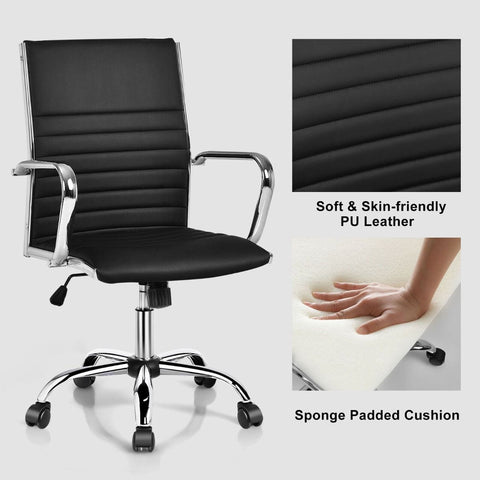 Premium Height-Adjustable Executive Office Chair with Ergonomic Backrest and Swivel