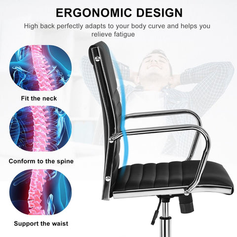 Premium Height-Adjustable Executive Office Chair with Ergonomic Backrest and Swivel