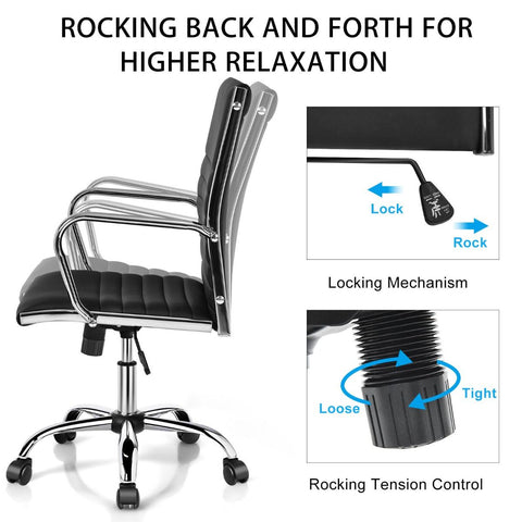 Premium Height-Adjustable Executive Office Chair with Ergonomic Backrest and Swivel