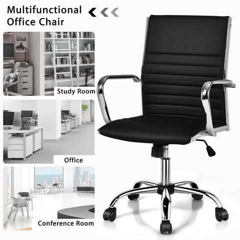 Premium Height-Adjustable Executive Office Chair with Ergonomic Backrest and Swivel