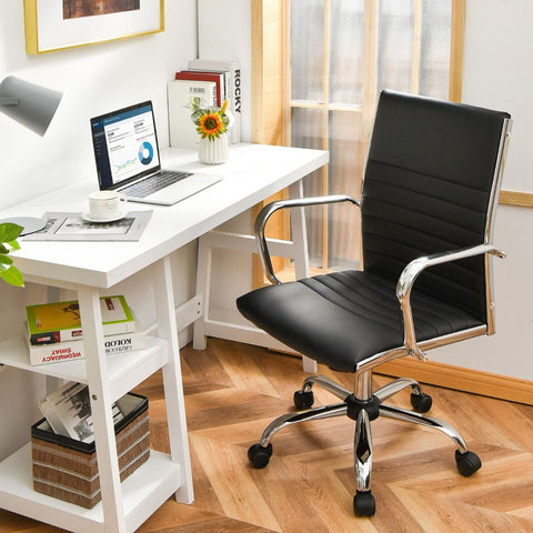 Premium Height-Adjustable Executive Office Chair with Ergonomic Backrest and Swivel
