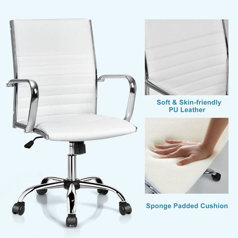 Premium Height-Adjustable Executive Office Chair with Ergonomic Backrest and Swivel