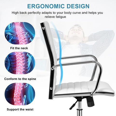 Premium Height-Adjustable Executive Office Chair with Ergonomic Backrest and Swivel