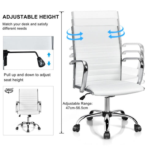 Premium Height-Adjustable Executive Office Chair with Ergonomic Backrest and Swivel