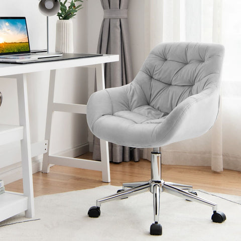 Luxurious Height-Adjustable Office Chair with 360° Swivel and Upholstered Materials