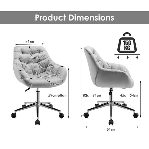 Luxurious Height-Adjustable Office Chair with 360° Swivel and Upholstered Materials