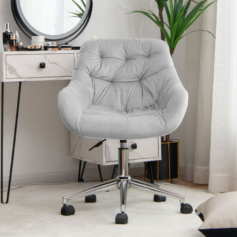 Luxurious Height-Adjustable Office Chair with 360° Swivel and Upholstered Materials
