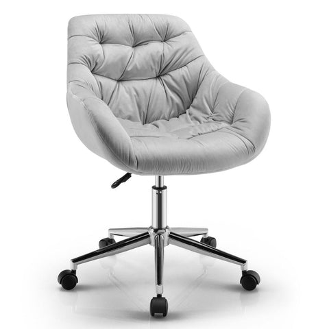 Luxurious Height-Adjustable Office Chair with 360° Swivel and Upholstered Materials