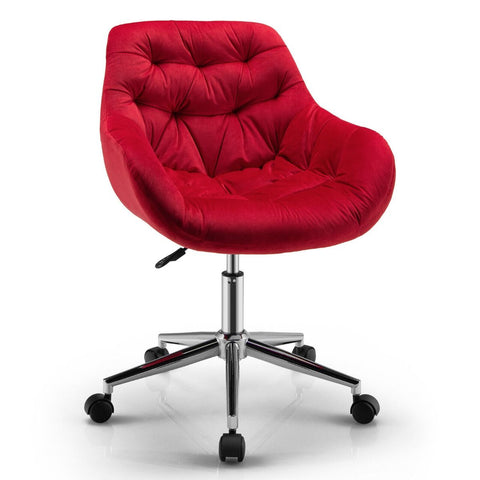 Luxurious Height-Adjustable Office Chair with 360° Swivel and Upholstered Materials