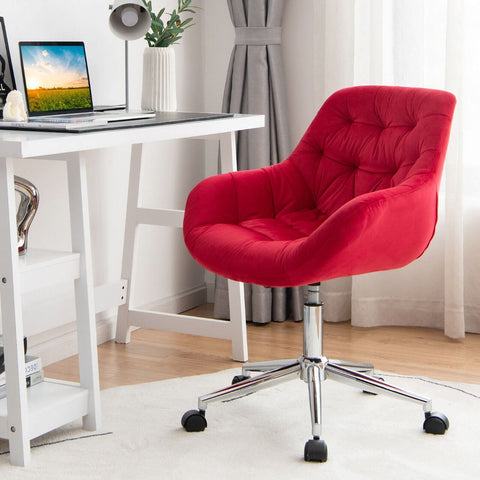 Luxurious Height-Adjustable Office Chair with 360° Swivel and Upholstered Materials