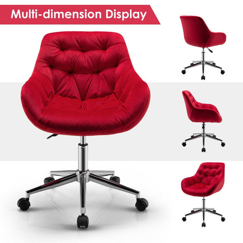 Luxurious Height-Adjustable Office Chair with 360° Swivel and Upholstered Materials