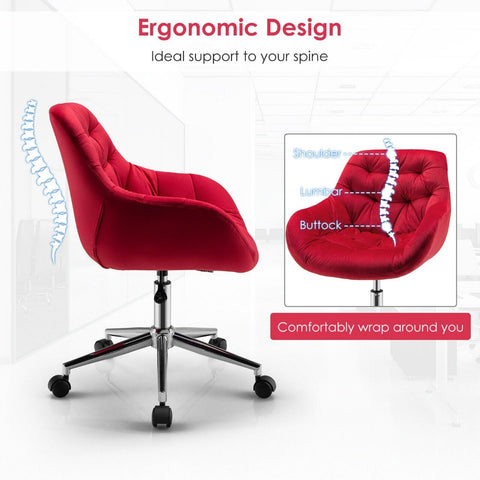 Luxurious Height-Adjustable Office Chair with 360° Swivel and Upholstered Materials