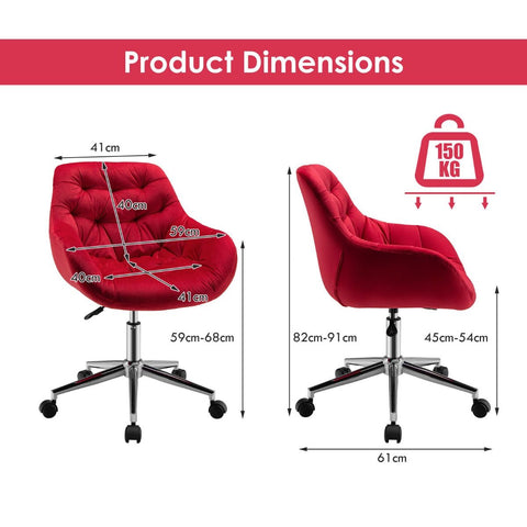 Luxurious Height-Adjustable Office Chair with 360° Swivel and Upholstered Materials