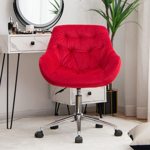 Luxurious Height-Adjustable Office Chair with 360° Swivel and Upholstered Materials