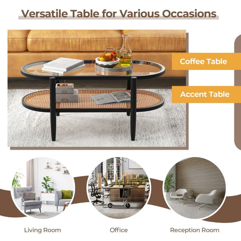 Practical and Versatile Acacia Coffee Table with Storage Shelf