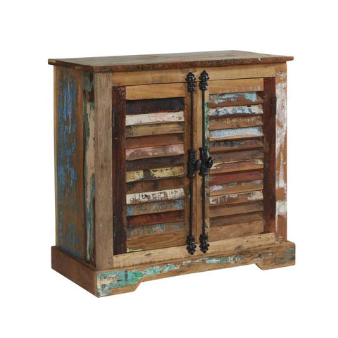 Rustic and Artistic Sideboard with Reclaimed Wood Construction and Modern Flair