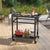 Versatile Mobile Storage Cart with Double Storage Shelf and Lockable Wheels in Black