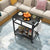 Versatile Mobile Storage Cart with Double Storage Shelf and Lockable Wheels in Black