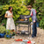 Versatile Mobile Storage Cart with Double Storage Shelf and Lockable Wheels in Black