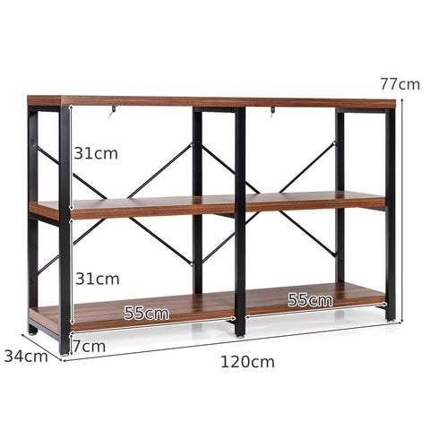 Rustic Spacious Entryway Console Table with Stable X Shaped Back