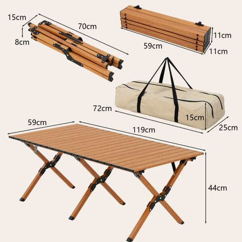 Outdoor Foldable Aluminium Camping Table with Sturdy Design with Carry Bag
