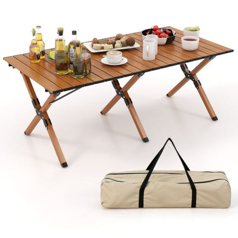 Outdoor Foldable Aluminium Camping Table with Sturdy Design with Carry Bag